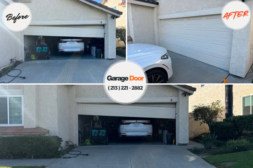 Before and after: garage door repair Puyallup, WA